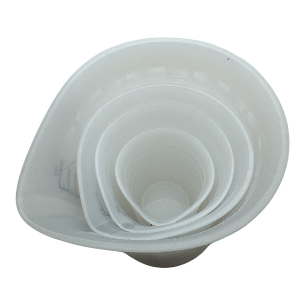 Silicone Flexible Clear Measuring Cups Set 4 - 4OZ 1 1/4 Cup 2 Cups 4 Cups NEW - Picture 2 of 3